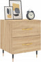 vidaXL - Nachtkastjes - 2 - st - 40x35x47,5 - cm - bewerkt - hout - sonoma - eikenkleur