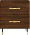 vidaXL - Nachtkastjes - 2 - st - 40x35x47,5 - cm - bewerkt - hout - bruin - eikenkleur