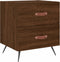vidaXL - Nachtkastjes - 2 - st - 40x35x47,5 - cm - bewerkt - hout - bruin - eikenkleur