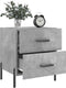 vidaXL - Nachtkastjes - 2 - st - 40x35x47,5 - cm - bewerkt - hout - betongrijs