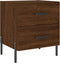 vidaXL - Nachtkastjes - 2 - st - 40x35x47,5 - cm - bewerkt - hout - bruin - eikenkleur