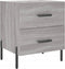 vidaXL - Nachtkastjes - 2 - st - 40x35x47,5 - cm - bewerkt - hout - grijs - sonoma - eiken