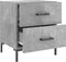 vidaXL - Nachtkastjes - 2 - st - 40x35x47,5 - cm - bewerkt - hout - betongrijs