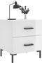 vidaXL - Nachtkastjes - 2 - st - 40x35x47,5 - cm - bewerkt - hout - hoogglans - wit