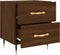 vidaXL - Nachtkastjes - 2 - st - 40x35x47,5 - cm - bewerkt - hout - bruin - eikenkleur