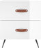 vidaXL - Nachtkastjes - 2 - st - 40x35x47,5 - cm - bewerkt - hout - hoogglans - wit