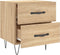 vidaXL - Nachtkastjes - 2 - st - 40x35x47,5 - cm - bewerkt - hout - sonoma - eikenkleur