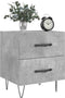 vidaXL - Nachtkastjes - 2 - st - 40x35x47,5 - cm - bewerkt - hout - betongrijs