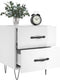 vidaXL - Nachtkastjes - 2 - st - 40x35x47,5 - cm - bewerkt - hout - hoogglans - wit