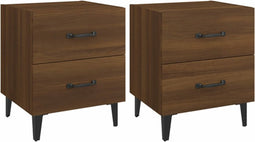 vidaXL - Nachtkastjes - 2 - st - 40x35x47,5 - cm - bruin - eikenkleur