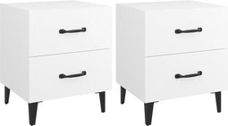 vidaXL - Nachtkastjes - 2 - st - 40x35x47,5 - cm - wit