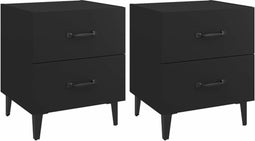 vidaXL - Nachtkastjes - 2 - st - 40x35x47,5 - cm - zwart