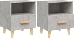 vidaXL - Nachtkastjes - 2 - st - 40x35x47 - cm - betongrijs