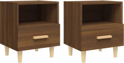 vidaXL - Nachtkastjes - 2 - st - 40x35x47 - cm - bruin - eikenkleur