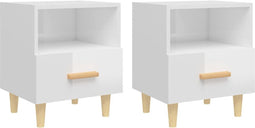vidaXL - Nachtkastjes - 2 - st - 40x35x47 - cm - hoogglans - wit