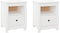 vidaXL - Nachtkastjes - 2 - st - 40x35x49 - cm - massief - grenenhout - wit