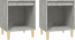 vidaXL - Nachtkastjes - 2 - st - 40x35x50 - cm - betongrijs