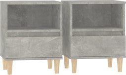 vidaXL - Nachtkastjes - 2 - st - 40x35x50 - cm - betongrijs