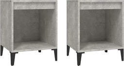 vidaXL - Nachtkastjes - 2 - st - 40x35x50 - cm - betongrijs