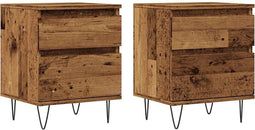 vidaXL - Nachtkastjes - 2 - st - 40x35x50 - cm - bewerkt - hout - oud - houtkleurig