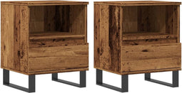 vidaXL - Nachtkastjes - 2 - st - 40x35x50 - cm - bewerkt - hout - oud - houtkleurig