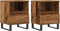 vidaXL - Nachtkastjes - 2 - st - 40x35x50 - cm - bewerkt - hout - oud - houtkleurig