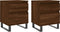 vidaXL - Nachtkastjes - 2 - st - 40x35x50 - cm - bewerkt - hout - bruin - eikenkleur