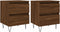 vidaXL - Nachtkastjes - 2 - st - 40x35x50 - cm - bewerkt - hout - bruin - eikenkleur
