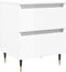 vidaXL - Nachtkastjes - 2 - st - 40x35x50 - cm - bewerkt - hout - hoogglans - wit