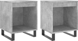 vidaXL - Nachtkastjes - 2 - st - 40x35x50 - cm - bewerkt - hout - betongrijs