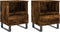 vidaXL - Nachtkastjes - 2 - st - 40x35x50 - cm - bewerkt - hout - gerookt - eikenkleurig