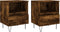 vidaXL - Nachtkastjes - 2 - st - 40x35x50 - cm - bewerkt - hout - gerookt - eikenkleurig