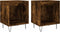 vidaXL - Nachtkastjes - 2 - st - 40x35x50 - cm - bewerkt - hout - gerookt - eikenkleurig