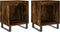 vidaXL - Nachtkastjes - 2 - st - 40x35x50 - cm - bewerkt - hout - gerookt - eikenkleurig