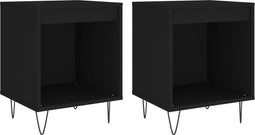 vidaXL - Nachtkastjes - 2 - st - 40x35x50 - cm - bewerkt - hout - zwart