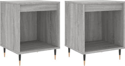vidaXL - Nachtkastjes - 2 - st - 40x35x50 - cm - bewerkt - hout - grijs - sonoma - eiken