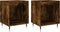 vidaXL - Nachtkastjes - 2 - st - 40x35x50 - cm - bewerkt - hout - gerookt - eikenkleurig
