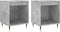 vidaXL - Nachtkastjes - 2 - st - 40x35x50 - cm - bewerkt - hout - betongrijs