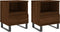 vidaXL - Nachtkastjes - 2 - st - 40x35x50 - cm - bewerkt - hout - bruin - eikenkleur