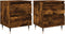 vidaXL - Nachtkastjes - 2 - st - 40x35x50 - cm - bewerkt - hout - gerookt - eikenkleurig