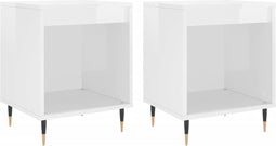 vidaXL - Nachtkastjes - 2 - st - 40x35x50 - cm - bewerkt - hout - hoogglans - wit