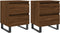 vidaXL - Nachtkastjes - 2 - st - 40x35x50 - cm - bewerkt - hout - bruin - eikenkleur