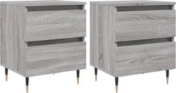 vidaXL - Nachtkastjes - 2 - st - 40x35x50 - cm - bewerkt - hout - grijs - sonoma - eiken