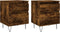 vidaXL - Nachtkastjes - 2 - st - 40x35x50 - cm - bewerkt - hout - gerookt - eikenkleurig