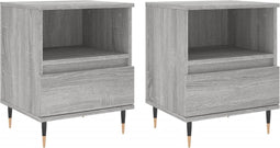 vidaXL - Nachtkastjes - 2 - st - 40x35x50 - cm - bewerkt - hout - grijs - sonoma - eiken