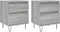 vidaXL - Nachtkastjes - 2 - st - 40x35x50 - cm - bewerkt - hout - grijs - sonoma - eiken