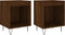 vidaXL - Nachtkastjes - 2 - st - 40x35x50 - cm - bewerkt - hout - bruin - eikenkleur