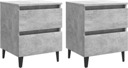 vidaXL - Nachtkastjes - 2 - st - 40x35x50 - cm - bewerkt - hout - betongrijs