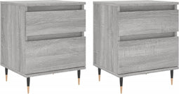 vidaXL - Nachtkastjes - 2 - st - 40x35x50 - cm - bewerkt - hout - grijs - sonoma - eiken