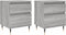 vidaXL - Nachtkastjes - 2 - st - 40x35x50 - cm - bewerkt - hout - grijs - sonoma - eiken